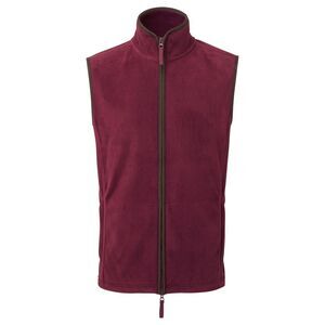 Premier Mens Artisan Fleece Vest / Burgundy/Brown